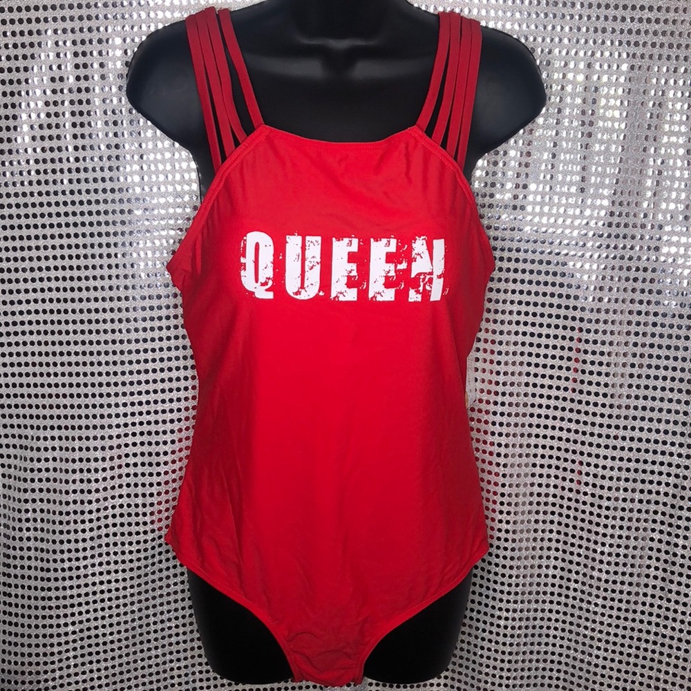 (NWT) 🔥Red 🔥 #QUEEN 🔥 Adult 🔥 Swimsuit 🔥 L 🔥